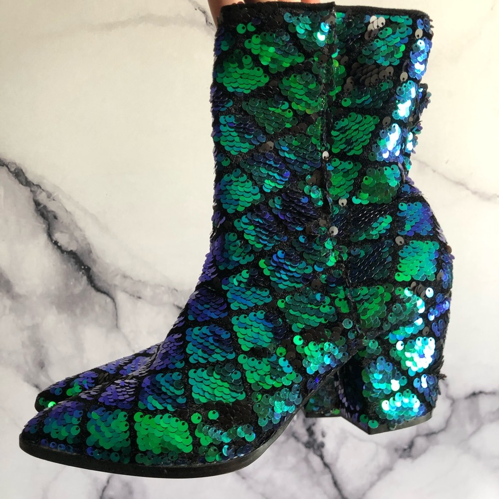 Brand New Mermaid Sequin Booties